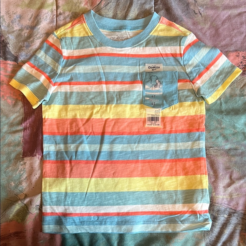 OshKosh B'gosh Kids Striped Tee - Blue, Yellow, Orange
